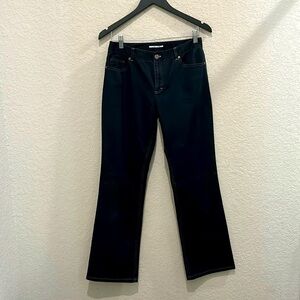 T tahari jeans size us 6, 0% denim content dark navy blue it appears blk in pic